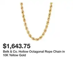 Belk Belk & Co. Hollow Octagonal Rope Chain in 10K Yellow Gold offer