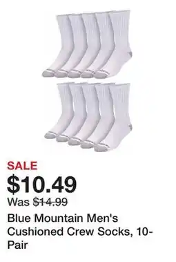 Tractor Supply Company Blue Mountain Men's Cushioned Crew Socks, 10-Pair offer