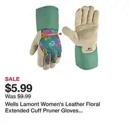 Tractor Supply Company Wells Lamont Women's Leather Floral Extended Cuff Pruner Gloves with Suede Leather Palm, 1-Pair offer