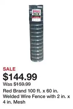 Tractor Supply Company Red Brand 100 ft. x 60 in. Welded Wire Fence with 2 in. x 4 in. Mesh offer