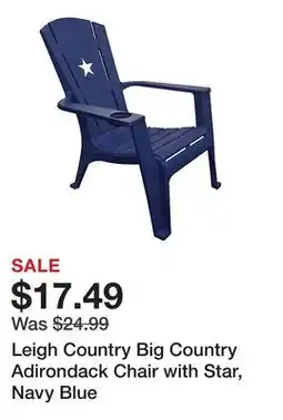 Tractor Supply Company Leigh Country Big Country Adirondack Chair with Star, Navy Blue offer