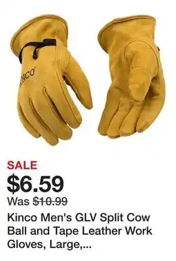 Tractor Supply Company Kinco Men's GLV Split Cow Ball and Tape Leather Work Gloves, Large, 1-Pair offer