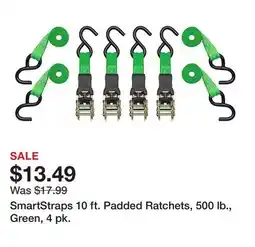 Tractor Supply Company SmartStraps 10 ft. Padded Ratchets, 500 lb., Green, 4 pk offer