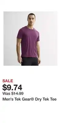 Kohl's Men's Tek Gear Dry Tek Tee offer