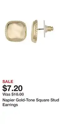 Kohl's Napier Gold-Tone Square Stud Earrings offer