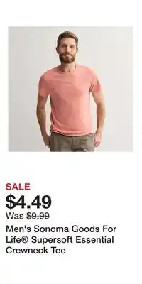Kohl's Men's Sonoma Goods For Life Supersoft Essential Crewneck Tee offer
