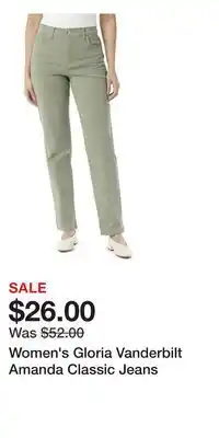 Kohl's Women's Gloria Vanderbilt Amanda Classic Jeans offer