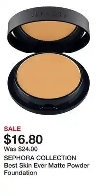 Kohl's SEPHORA COLLECTION Best Skin Ever Matte Powder Foundation offer