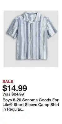 Kohl's Boys 8-20 Sonoma Goods For Life Short Sleeve Camp Shirt in Regular & Husky offer