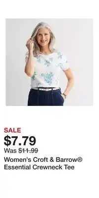 Kohl's Women's Croft & Barrow Essential Crewneck Tee offer