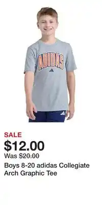 Kohl's Boys 8-20 adidas Collegiate Arch Graphic Tee offer