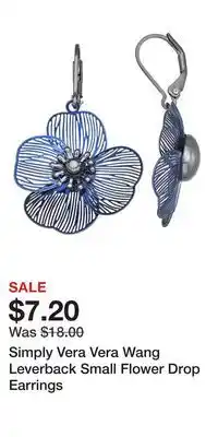 Kohl's Simply Vera Vera Wang Leverback Small Flower Drop Earrings offer