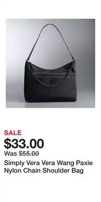 Kohl's Simply Vera Vera Wang Paxie Nylon Chain Shoulder Bag offer