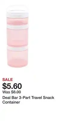 Kohl's Deal Bar 3-Part Travel Snack Container offer
