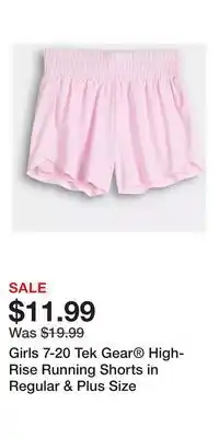 Kohl's Girls 7-20 Tek Gear High-Rise Running Shorts in Regular & Plus Size offer