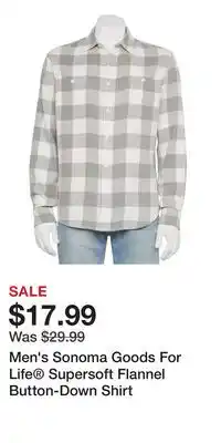 Kohl's Men's Sonoma Goods For Life Supersoft Flannel Button-Down Shirt offer