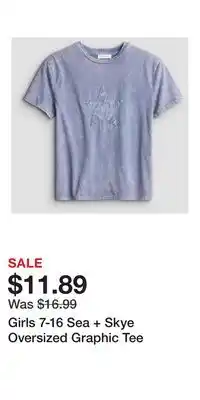 Kohl's Girls 7-16 Sea + Skye Oversized Graphic Tee offer