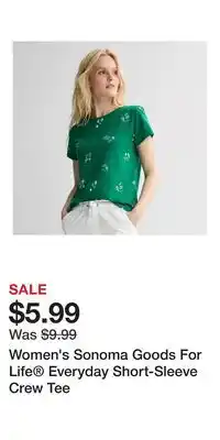 Kohl's Women's Sonoma Goods For Life Everyday Short-Sleeve Crew Tee offer