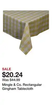 Kohl's Mingle & Co. Rectangular Gingham Tablecloth offer
