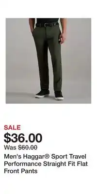 Kohl's Men's Haggar Sport Travel Performance Straight Fit Flat Front Pants offer