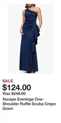 Nordstrom Xscape Evenings One-Shoulder Ruffle Scuba Crepe Gown offer