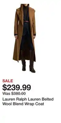 Nordstrom Lauren Ralph Lauren Belted Wool Blend Wrap Coat offer