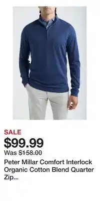 Nordstrom Peter Millar Comfort Interlock Organic Cotton Blend Quarter Zip Pullover offer