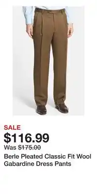 Nordstrom Berle Pleated Classic Fit Wool Gabardine Dress Pants offer