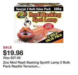 Petsmart Zoo Med Repti Basking Spot Lamp 2 Bulb Pack Reptile Terrarium Lighting Combo - 100 watt offer
