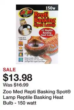 Petsmart Zoo Med Repti Basking Spot Lamp Reptile Basking Heat Bulb - 150 watt offer