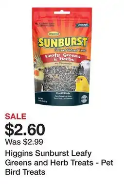 Petsmart Higgins Sunburst Leafy Greens and Herb Treats - Pet Bird Treats offer