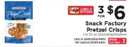 ShopRite Snack Factory Pretzel Crisps offer