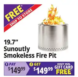 Ocean State Job Lot 19.7 Sunoutly Smokeless Fire Pit offer
