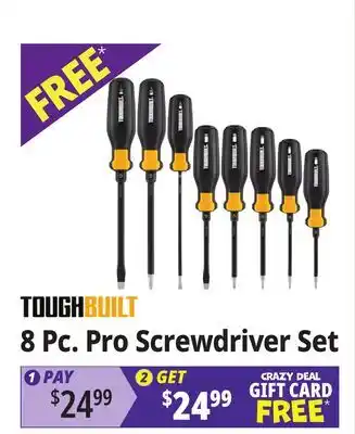Ocean State Job Lot TOUGHBUILT 8 Pc. Pro Screwdriver Set offer