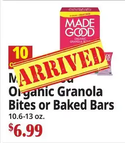 Ocean State Job Lot Made Good Organic Granola Bites or Baked Bars offer