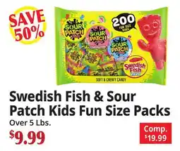 Ocean State Job Lot Swedish Fish & Sour Patch Kids Fun Size Packs offer