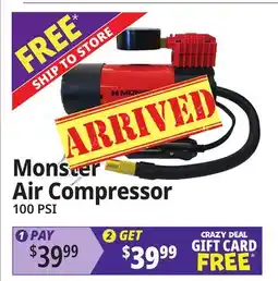 Ocean State Job Lot Monster Air Compressor offer