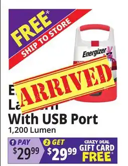 Ocean State Job Lot Energizer Lantern With USB Port offer