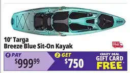 Ocean State Job Lot 10' Targa Breeze Blue Sit-On Kayak offer
