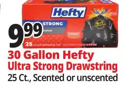 Ocean State Job Lot 30 Gallon Hefty Ultra Strong Drawstring offer
