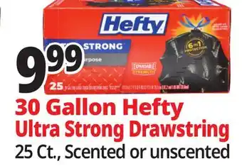 Ocean State Job Lot 30 Gallon Hefty Ultra Strong Drawstring offer
