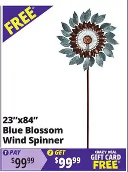Ocean State Job Lot 23x84 Blue Blossom Wind Spinner offer