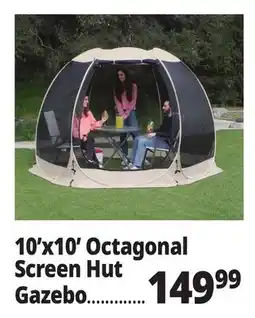 Ocean State Job Lot 10'x10' Octagonal Screen Hut Gazebo offer