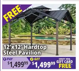 Ocean State Job Lot 12' x 12' Steel Hardtop Pavilion offer