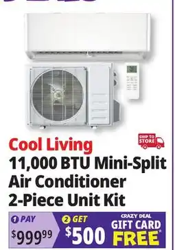 Ocean State Job Lot Cool Living 11,000 BTU Mini-Split Air Conditioner 2-Piece Unit Kit offer