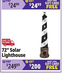 Ocean State Job Lot 72 Solar Lighthouse with Foghorn Sound offer