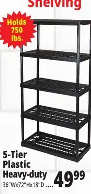 Ocean State Job Lot 5-Tier Plastic Heavy-duty Shelving offer