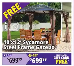 Ocean State Job Lot 10'x12' Sycamore Steel Frame Gazebo offer