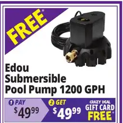 Ocean State Job Lot Edou Submersible Pool Pump 1200 GPH offer