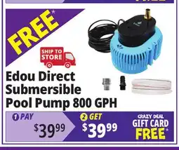 Ocean State Job Lot Edou Direct Submersible Pool Pump 800 GPH offer